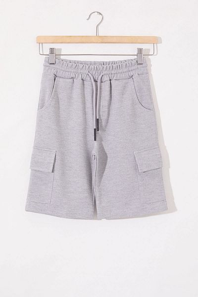 Cansın Mini Pantaloni scurți gri pentru băiat - Cu buzunar cargo și elastic în talie 18800