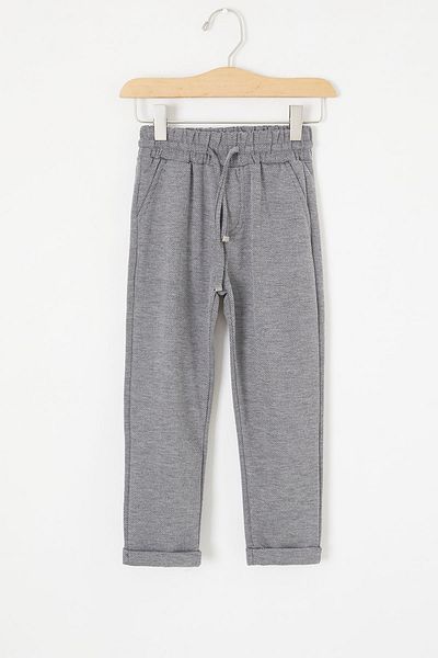 Cansın Mini Dark Gray Double Leg Elastic Waist Boys' Trousers 18608