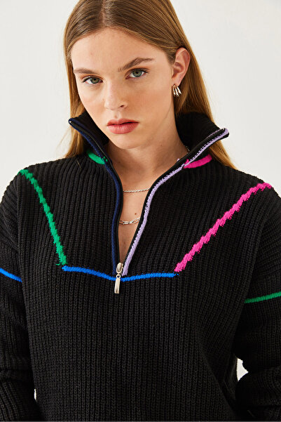 Bianco Lucci Dámský pletený svetr na zip 20247509