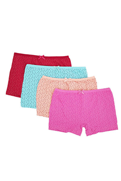 GÜMÜŞ 3098 Gümüş Kadın Emprime Desenli Boxer 6lı Paket Renkli