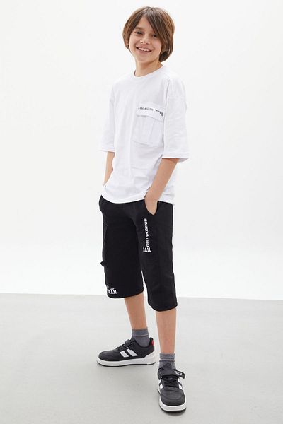 Cansın Mini White Chest Pocket Detailed Boy Capri Suit 18075