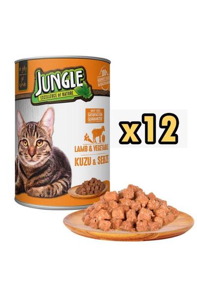 Jungle Kuzu Etli Sebzeli Kedi Konservesi 415 Gr X 12 Adet