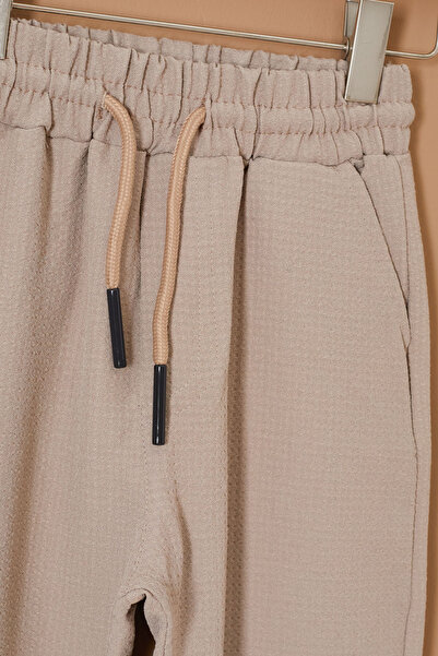 Genel Markalar Kahverengi Duble Paça Bağcıklı Bel Erkek Çocuk Pantolon 19326