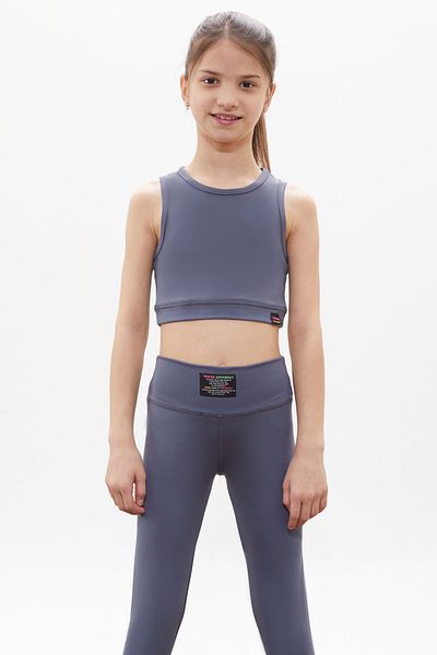 Cansın Mini Smoked High Waist Girl's Sports Leggings Crop Set 18256