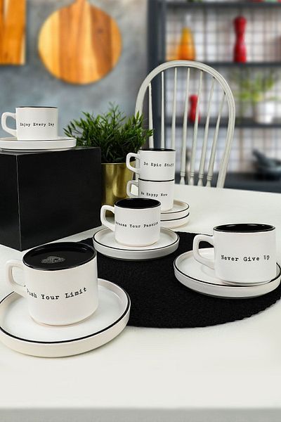 Keramika Motto Stackable Tea Set 12 Pieces for 6 People