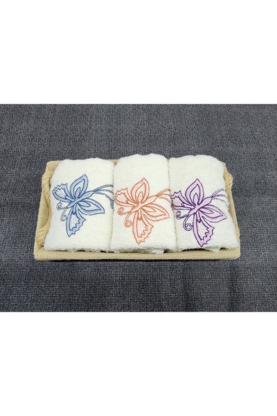 Çapa Home Pamuklu Nakışlı Hediyelik Havlu Seti - Desenli Hediye Havlu (3'Lü) ...