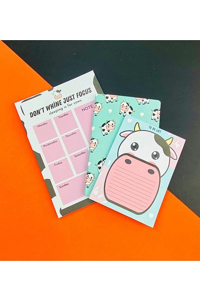 Gift Moda To Do List To Do List Stitched Notebook and Keyboard Front Weekly Planner Set:5