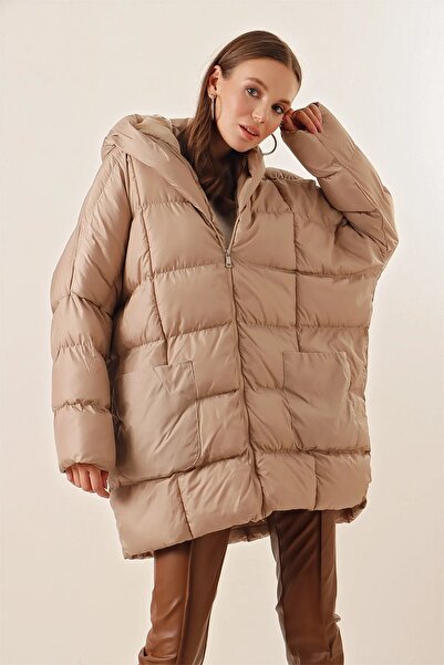 Swana Jachetă pufă supradimensionată, lungă și groasă, impermeabilă - Dimensi...