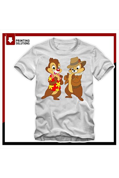 Chip_And_Dale / Unisex Regular T-Shirt / DTF TRANSFER BASKILI /  OWERSİZE