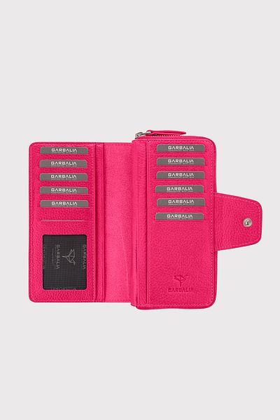 Garbalia Lobby Genuine Leather Fuchsia Portfolio Women's Wallet