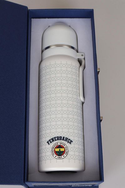Fenerbahçe 650 ml Steel Thermos with Cup - Decomus Licensed, "Comfort Pen Gift with Special Box"