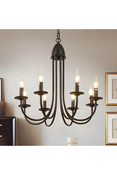 RONİSU AYDINLATMA 6 Kollu Retro Siyah Avize 3172-W32-1C-WZ