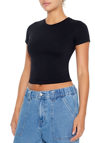 Forever 21 Dikişsiz Crop T-Shirt