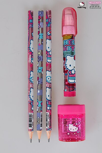 Hello Kitty DEKOMUS İLE YENİ SEZON LİSANSLI HELLO KITTY 3 ADET KURŞUN KALEM,R...