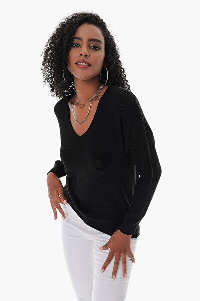 CHUBA Tricotaj din bumbac cu decolteu în V Thessaloniki - Negru 23s1004