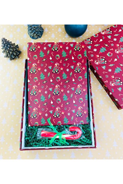 Gift Moda Baston Şekerli Kırmızı Kutulu Yılbaşı Hediye Seti
