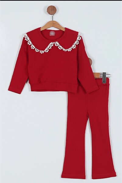 zeykid Yakası dantelli İspanyol paça Fitilli Kız Çocuk Takım Uyumlu