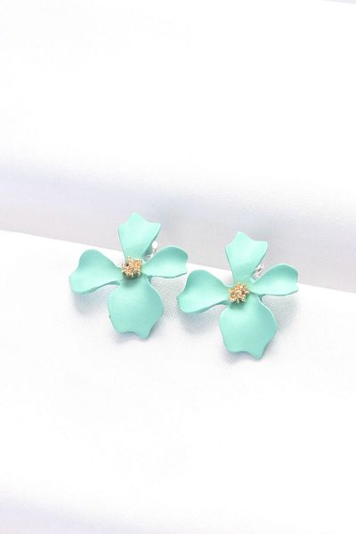 Skygo Turquoise Jewelled Flower Earrings - TJ-BKP8853
