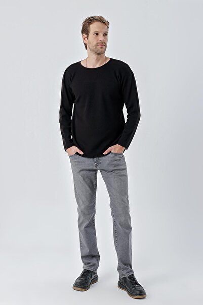 CHUBA Men's Crew Neck Standard Fit Regular Fit Thessaloniki Knit Knitwear Sweater Black 24W203