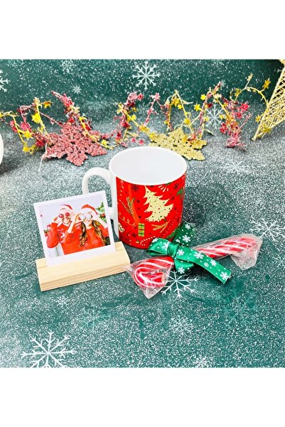 Gift Moda Kırmızı Yeni Yıl Tasarımlı Baston Şekerli Hediye Seti