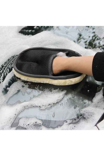 NarzrIe 1 Piece Car Bumper Cleaning Washer Car Styling Wool Soft Car Washing Gloves Cleaning Brush Motorc...