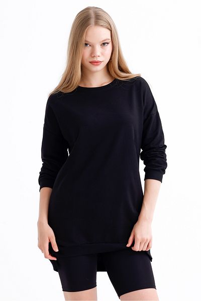 MD trend Дамска туника с дълъг гръб и кръгло деколте, широка