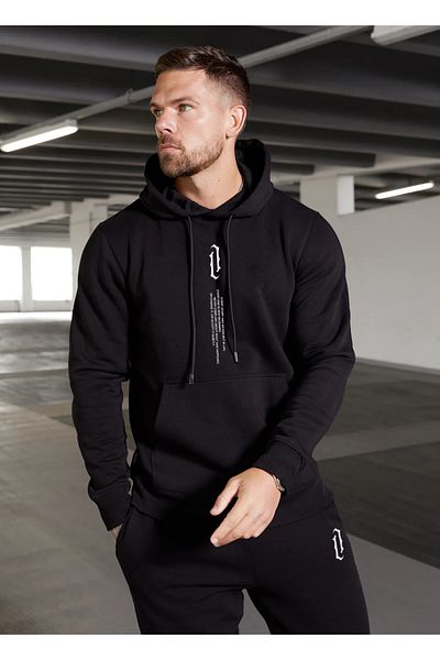 Guillermo Set de trening oversize vertical negru pentru bărbați