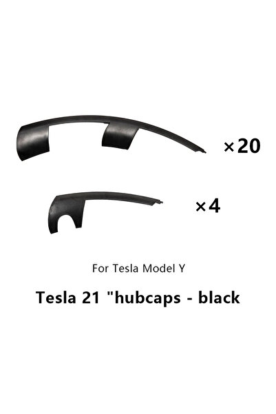 Choice غطاء جنوط أسود لسيارة تسلا موديل Y موديل 2024، رقعة حافة، مقاس 21 بوصة...