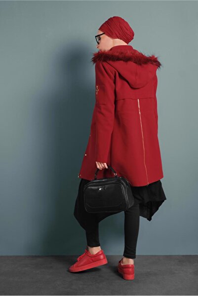 Alvina Zipper Detail Hooded Coat 90050