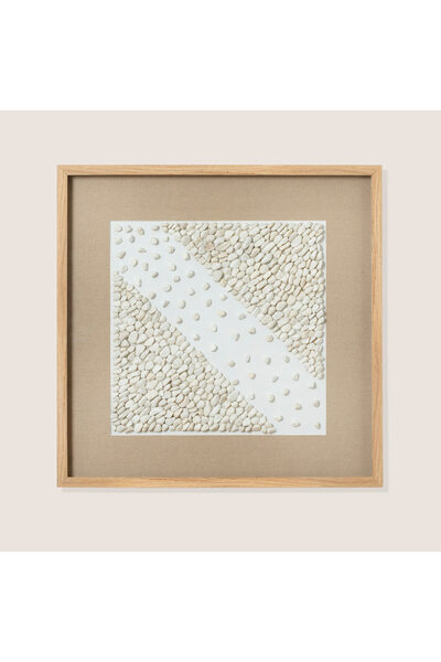 Chakra Playa Çakıl Taşı Tablo 63x63 cm Natural