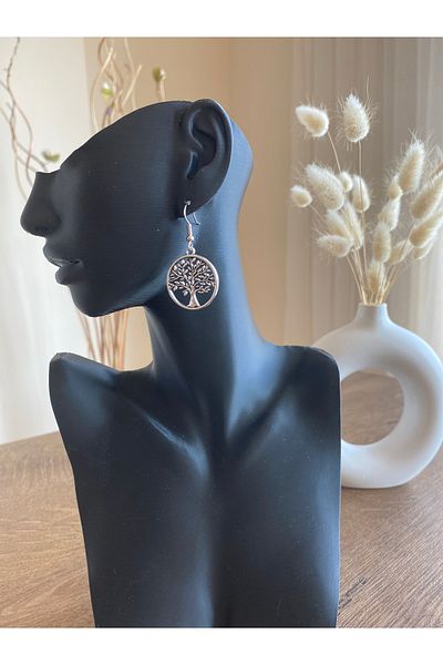 Store Retro Style Women's Earrings with Tree of Life Motif