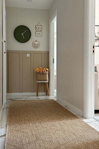 Cool Halı Mocha 669 Bej Hav Toz Vermez Temizlenen Jüt Hasır Görünümlü Modern Kesme Halı