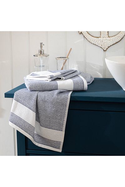 Chakra Albera 50X90 cm Face Towel - White/Marin Blue