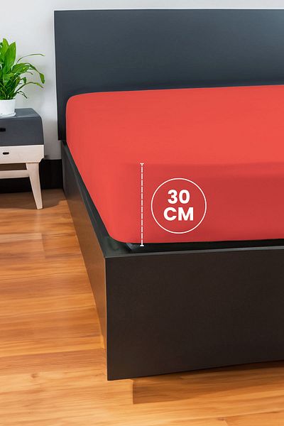 GAMA HOME 100% Cotton Fitted Sheet - 100X200 cm - 30 cm Edge Height - Organic and Comfortable
