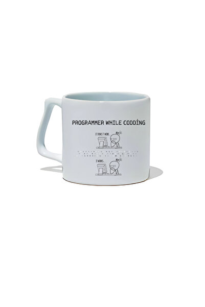 IVART Programcı-Mühendis-Yazılımcı -Kodlama Sırasında Tasarım Baskılı Beyaz P...