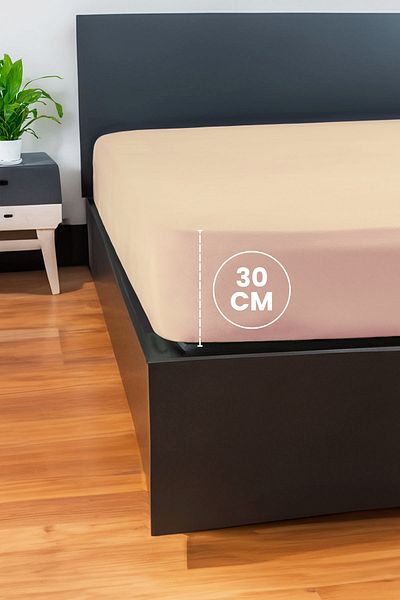 GAMA HOME 100% Cotton Fitted Sheet - 100X200 cm - 30 cm Edge Height - Organic and Comfortable
