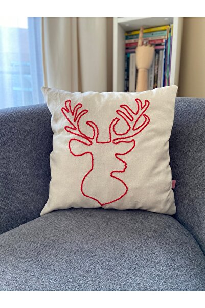 Les Passent Изпрана ленена калъфка за възглавница с коледна тематика и мотив ...