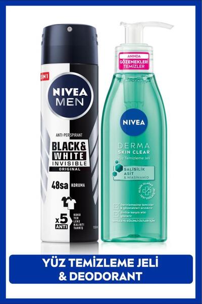 NIVEA Derma Skin Clear Karşıtı Yüz Temizleme Jeli 150ml, Erkek Sprey Deodoran...