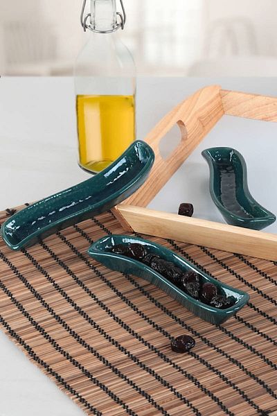 Keramika Suport Masline Luster Green Ivory 18 Cm 3 Bucati
