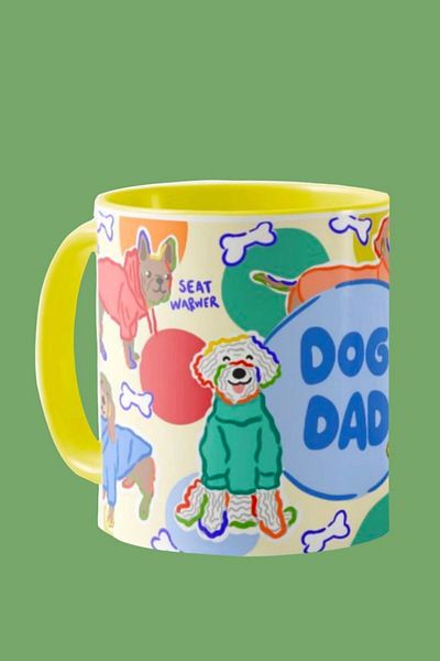 Hello Melody Design Mug "DOG DAD" from Hello Melody mug series - Original design digital printing mug 9.5x8 cm