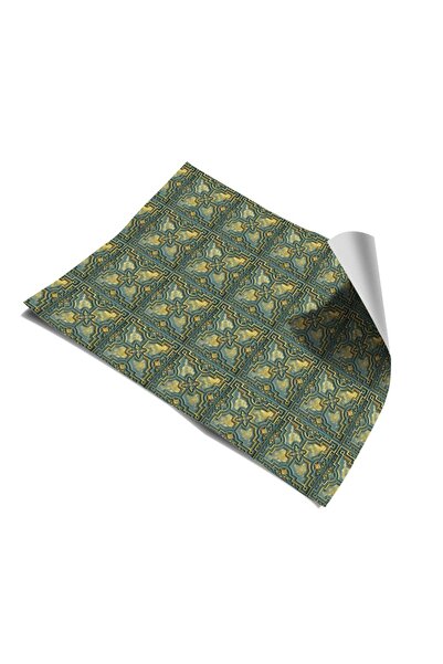 Bigaimaj Кухонна стільниця з самоклеючою фольгою з малюнком каменю, зеленого та жовтого кольорів, розміром 60 см x 100 см