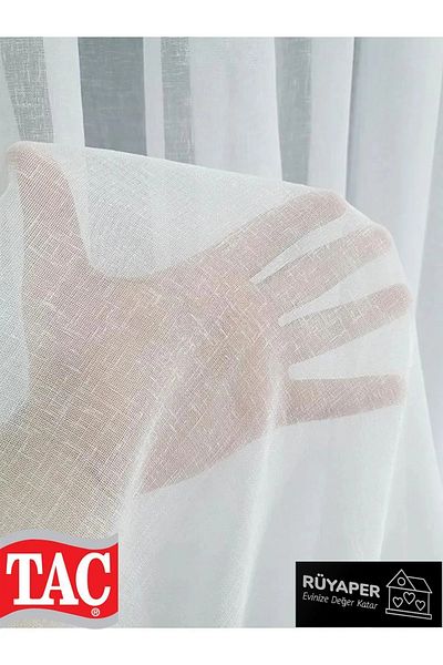 Taç New Season Rüyaper - Linen Foldet Tulle Curtain Suitable for All Rooms, Does Not Want Ironing, Close Pleated