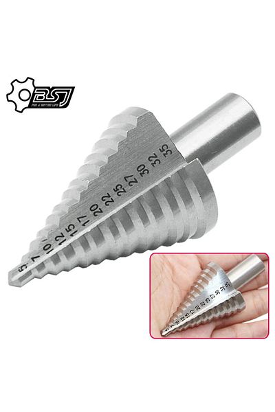 BSJCOMMERCEANDTRADE 5-35MM High Speed Steel Step Drill Bit Wood Metal Drilling Bit HSS Power Tools Hole Cutter Indust...