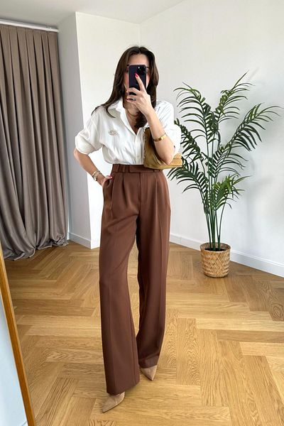 BİRCANÇİL Mary Brown Palazzo Trousers