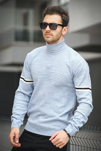 Oksit Pulover pentru bărbați Giul Cotton Slim Fit Stripe