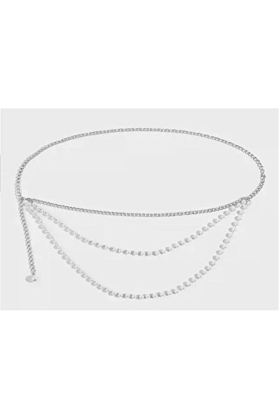 Genel Markalar Şık İncili Zincir Bel Kemer ile Tarzınızı Tamamlayın