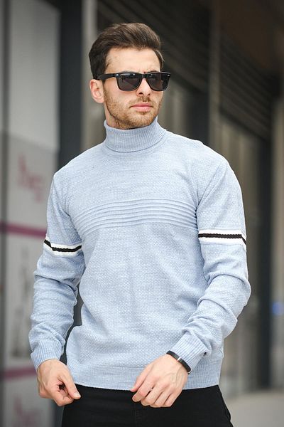 Oksit Pulover pentru bărbați Giul Cotton Slim Fit Stripe