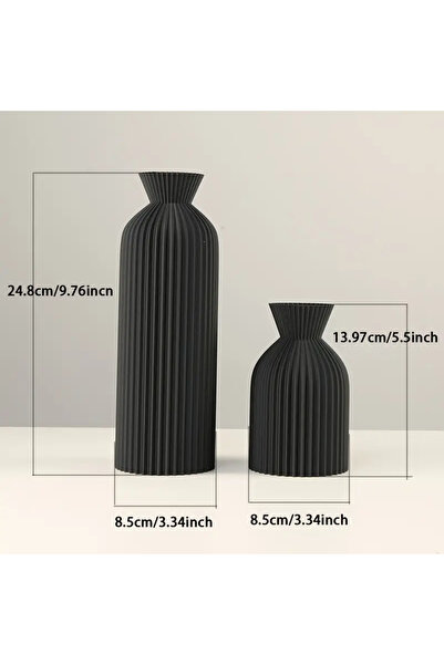 Choice Black-S L Elegant Black Plastic Vase - Boho Chic Decorative Centerpiec...