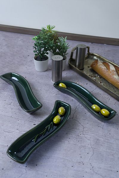 Keramika Suport Masline Smarald 18 Cm 3 Bucati
