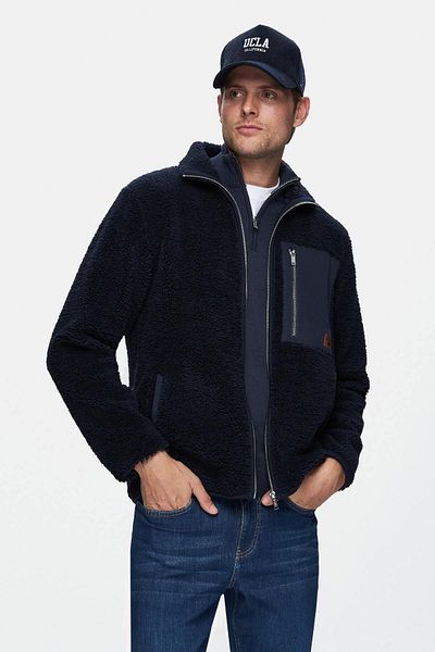 UCLA Sınead Navy Blue Fleece Standard Fit Men's Jacket